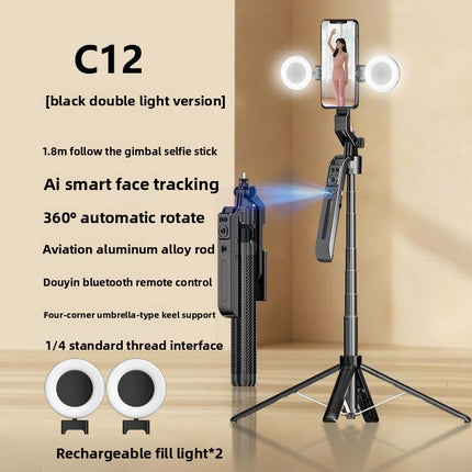 AI Tracking Phone Gimbal with Extendable Selfie Stick