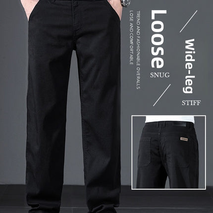 Men's Ice Silk Stretch Jeans High Waist Loose Fit
