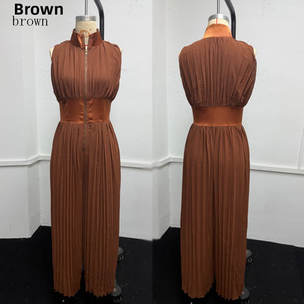 Womens Fashion Pleated Halter Neck Jumpsuit