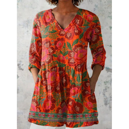 Printed round-neck short-sleeved shirt
