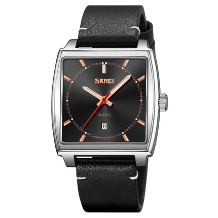 Men's Luminous Water Resistant Leather Strap Quartz Watch