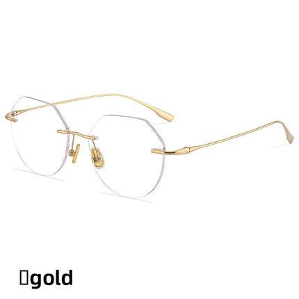 Rimless Photochromic Glasses Anti Blue Light Square Frame