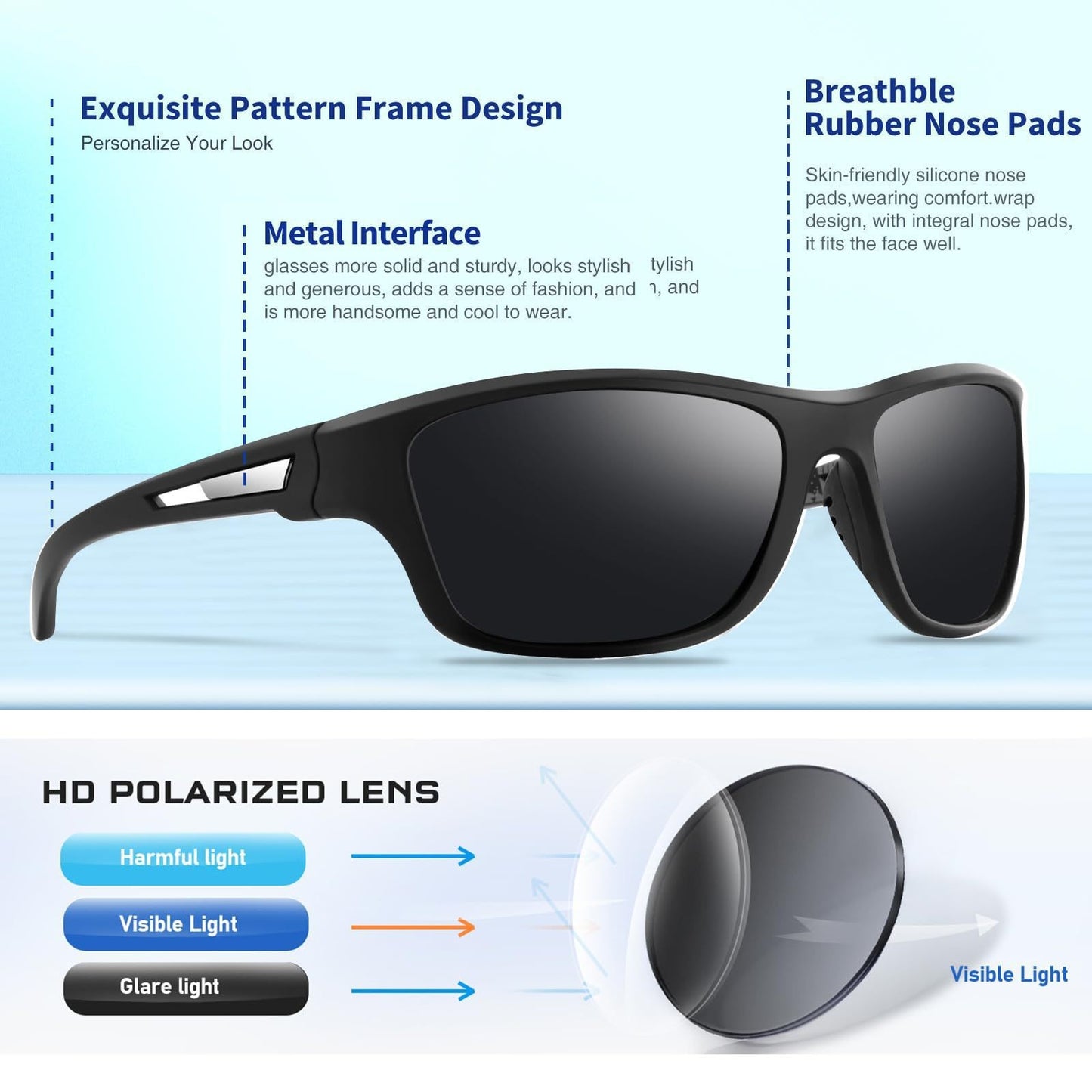 Polarized Sports Sunglasses for Outdoor Activities