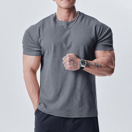 High-Quality Texture Cuff Sleeve T-Shirt for Men