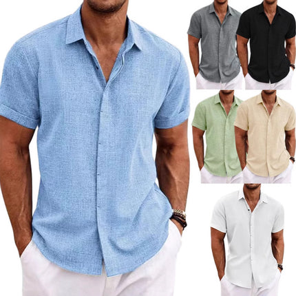 Beach oversized men's short-sleeved shirt