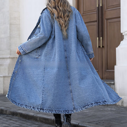 Long Loose Denim Jacket for Women