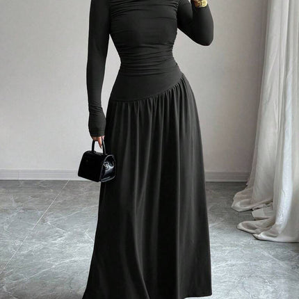 Elegant One-Shoulder Ruffled Dress