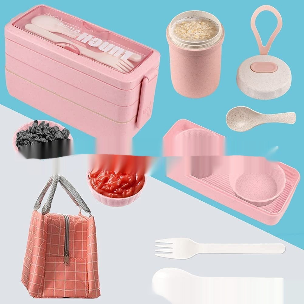 Amazon 8-piece Set Japanese Lunch Box Suit Thermal Bag Breakfast Soup Cups Bento Box Set Suit
