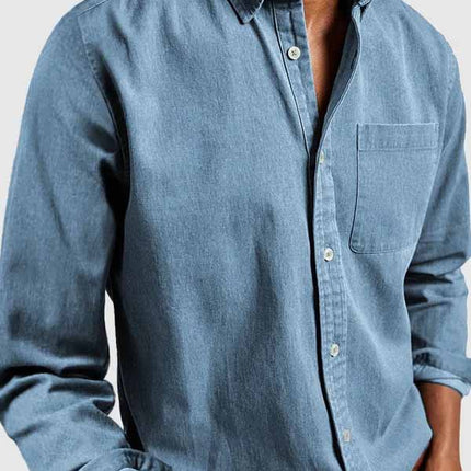 Cotton Button Men's Long Sleeve Shirt