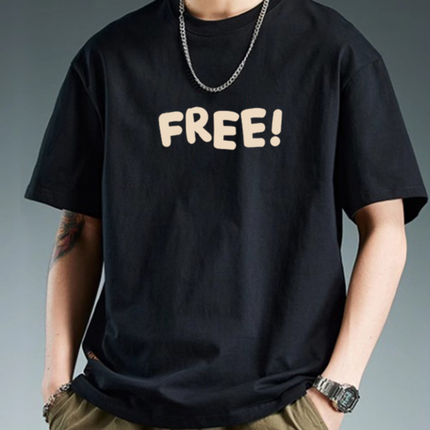Heavyweight Cotton Short Sleeve T-Shirt Men Casual Printed Tee