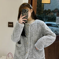 Loosefitting Singlebreasted Padded Cotton Coat