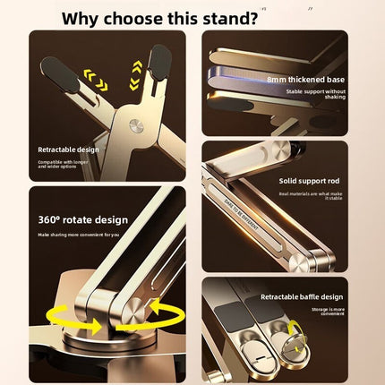 360 Degree Rotatable Aluminum Laptop Stand with Cooling Base