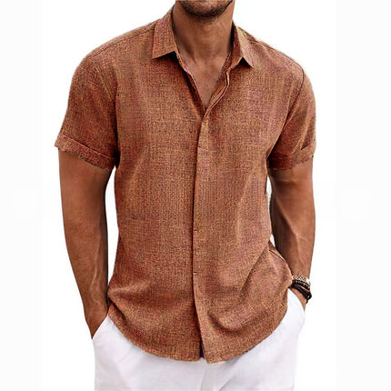 Beach oversized men's short-sleeved shirt