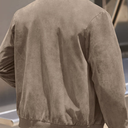 Mens Suede Bomber Jacket