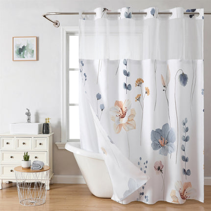 Digital Print Leaf Shower Curtain