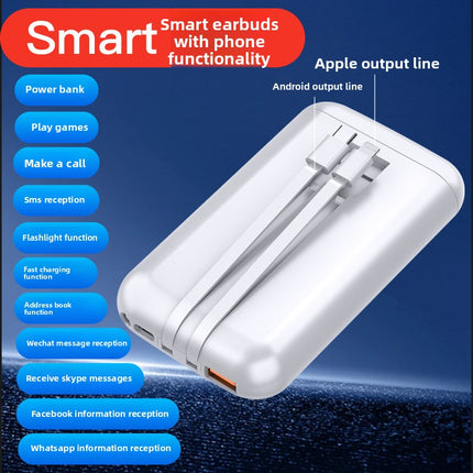 Power bank with screen and Bluetooth headphones
