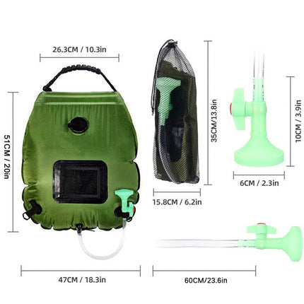 20L Solar Heat Absorbing Outdoor Shower Bag