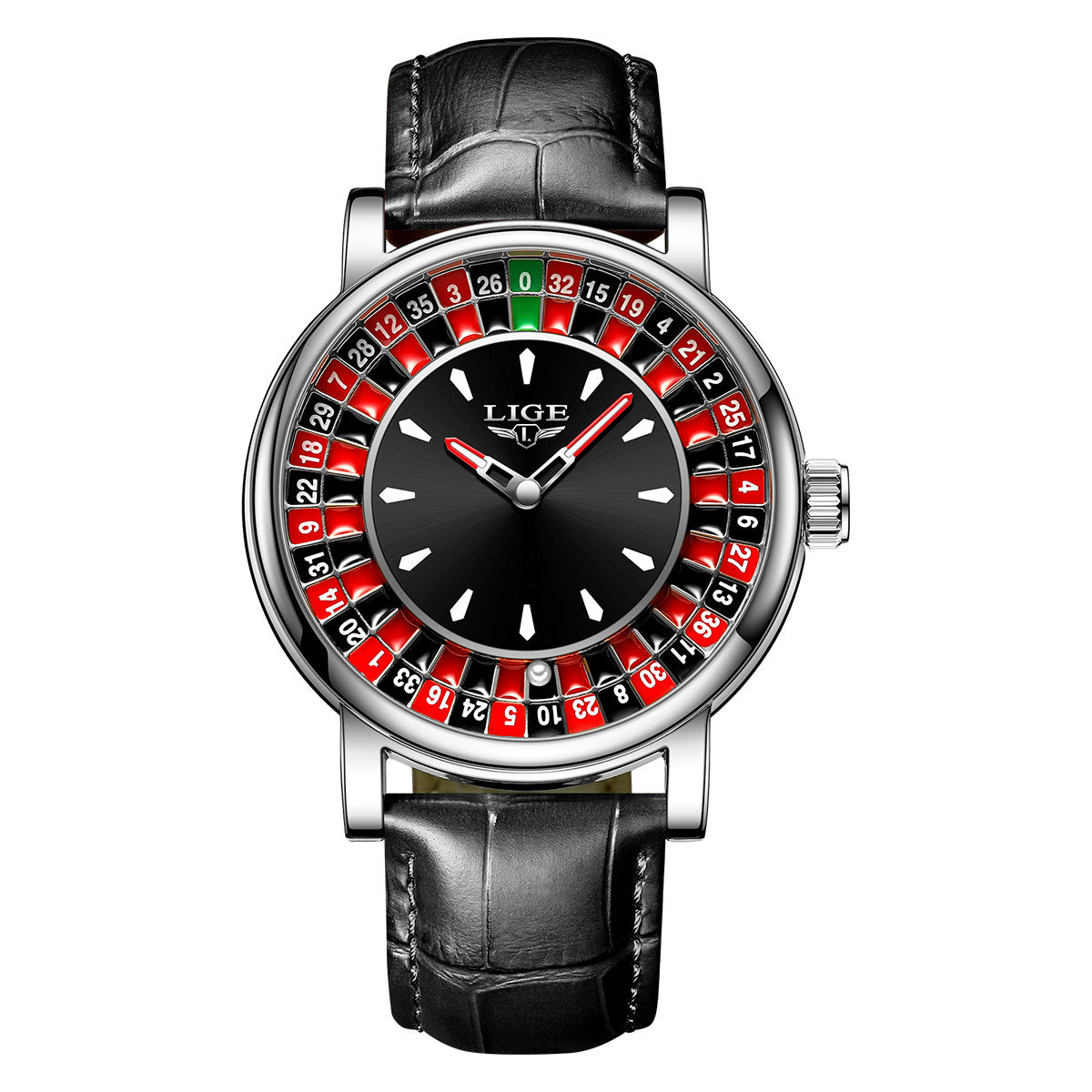 Mens Roulette Luminous Waterproof Quartz Watch