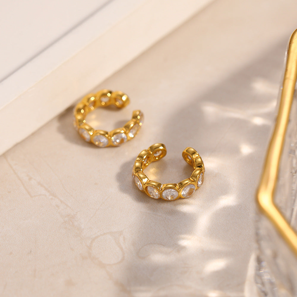 Minimalist Gold Plated Zirconia Ear Cuff