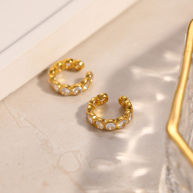 Minimalist Gold Plated Zirconia Ear Cuff