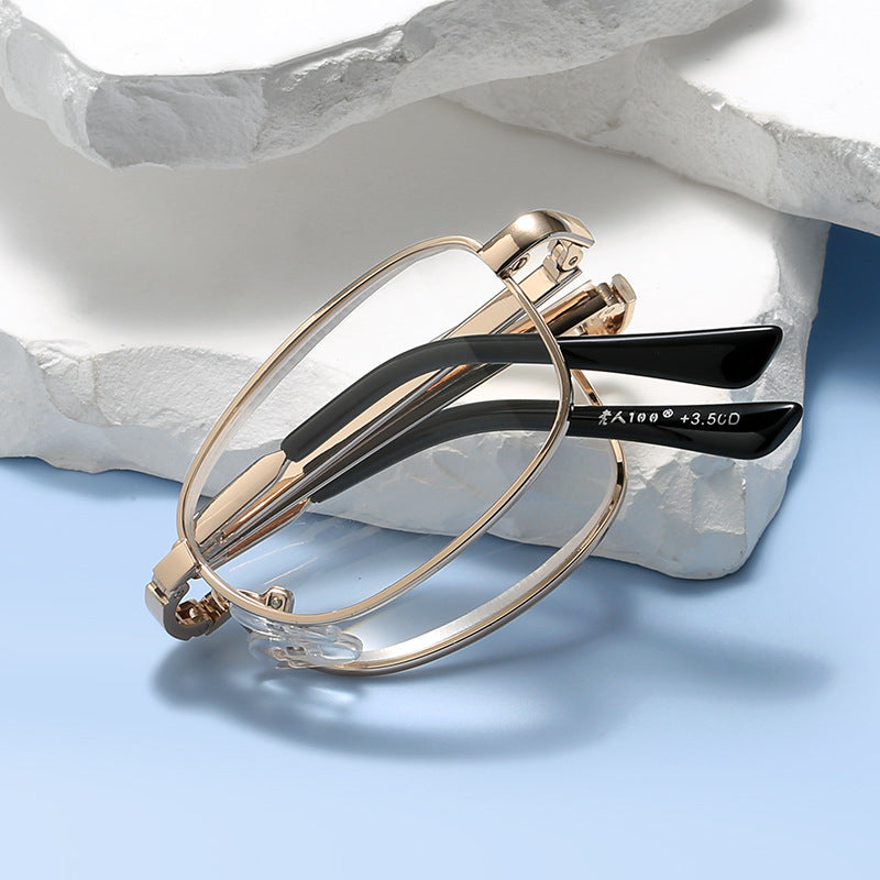 Foldable Anti-Blue Light Reading Glasses with Metal Frame