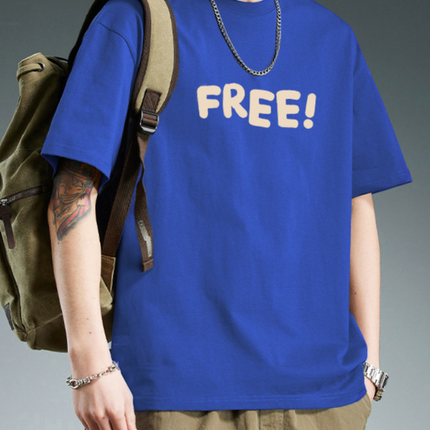 Heavyweight Cotton Short Sleeve T-Shirt Men Casual Printed Tee