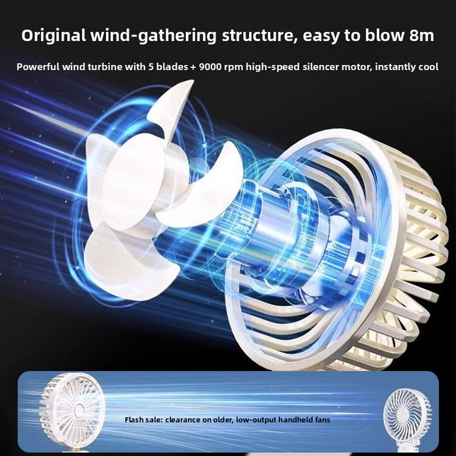Portable USB Desktop Fan with Neck Strap
