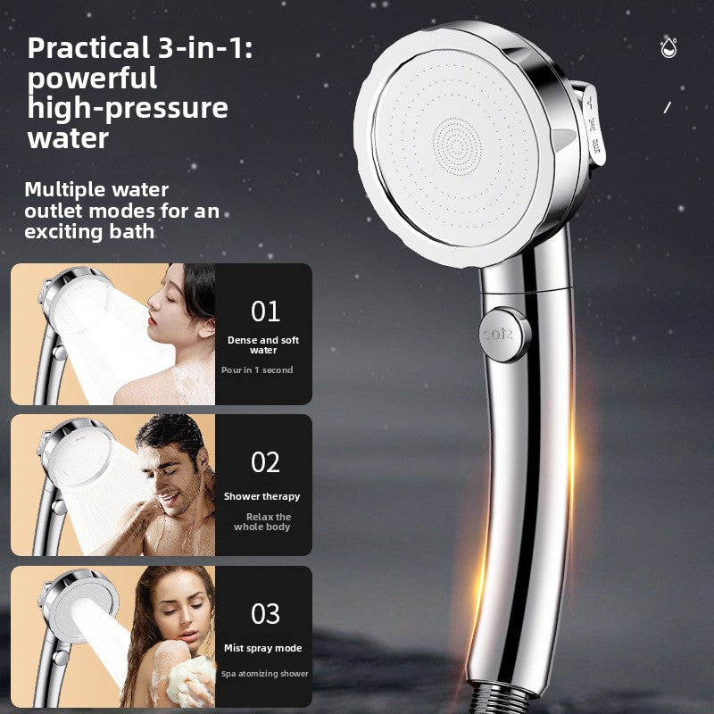 Pressurized Handheld Shower Head with Multiple Spray Modes