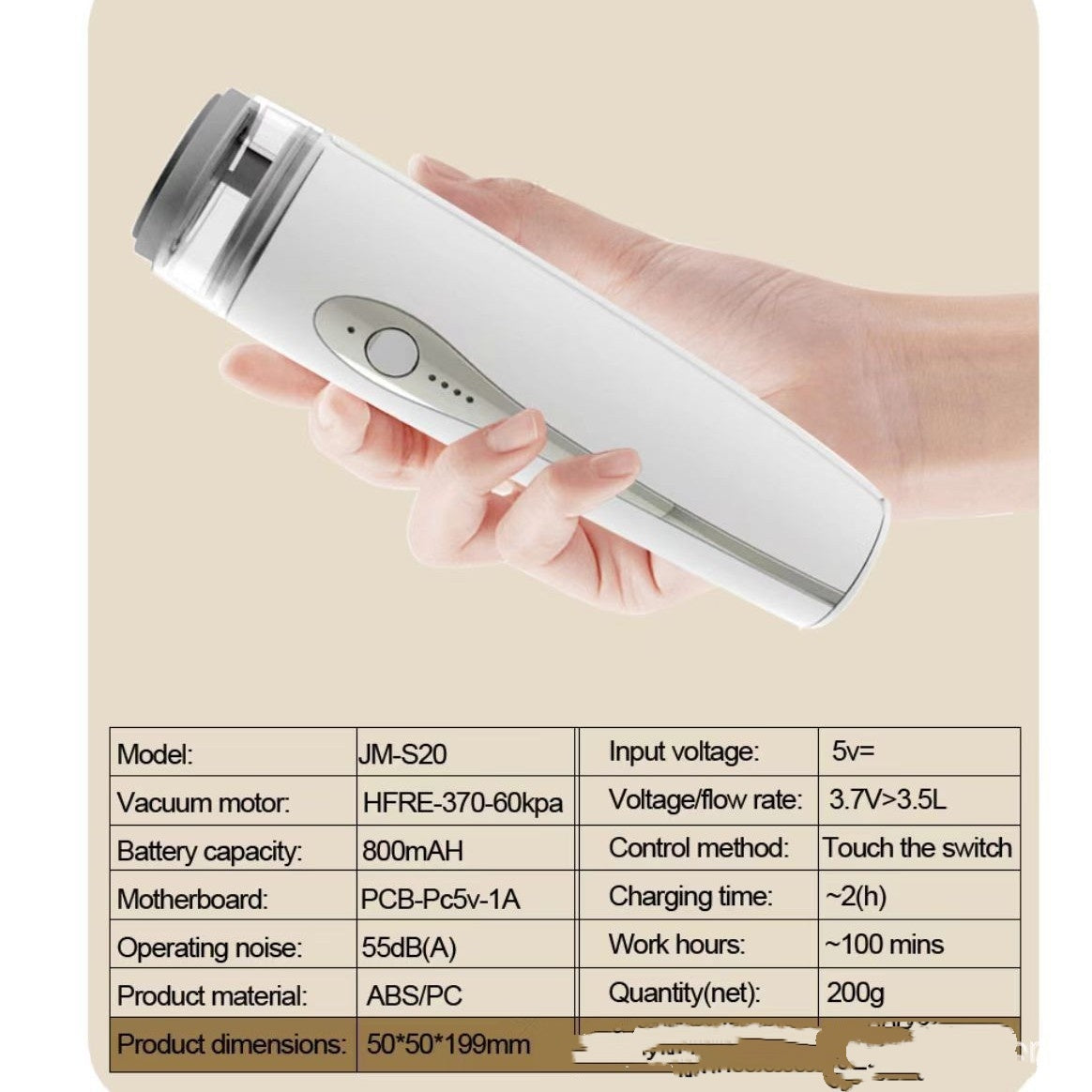 Smart Mini Portable Handheld Vacuum Machine Rechargeable Home