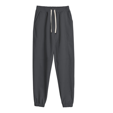 Men Solid Color Loose Fit Drawstring Sweatpants for Sports and Casual