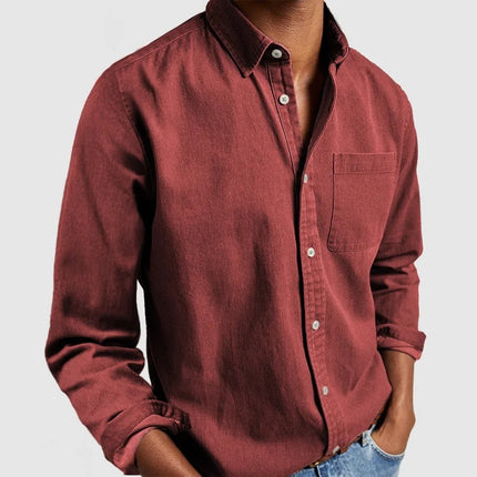 Men's Long Sleeve Turn-Down Collar Shirt