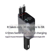 شاحن أوتوماتيكي قابل للسحب، قابس تحويل عالمي فائق السرعة من واحد إلى أربعة، طوق رأس