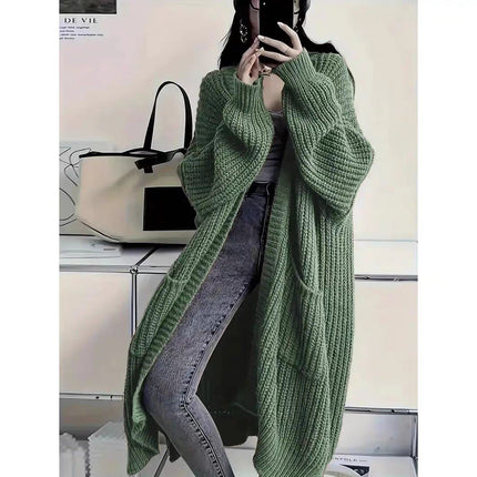 Versatile long-sleeve knitted cardigan