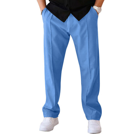 Mens Loose Fit Straight Leg Casual Pants