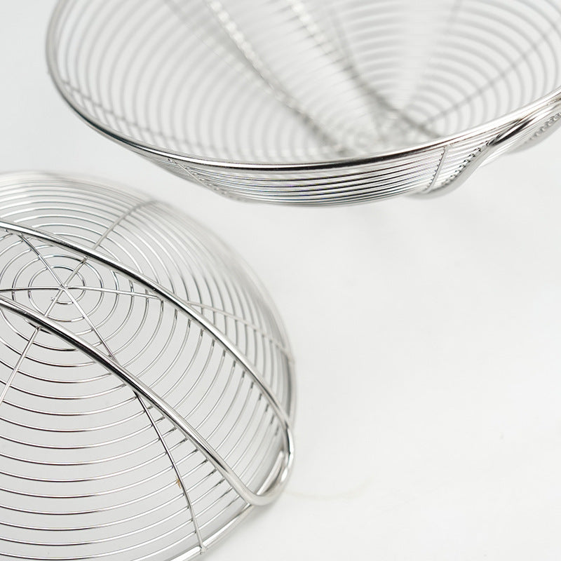 Four-line large round stainless steel strainer