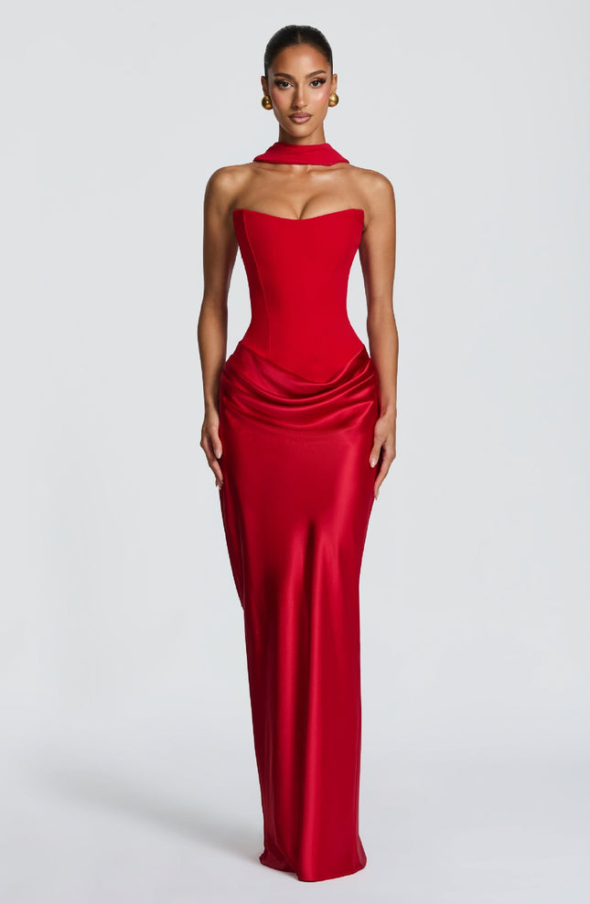 Satin Bodycon Long Dress