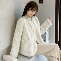 Loosefitting Singlebreasted Padded Cotton Coat