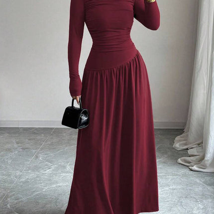 Elegant One-Shoulder Ruffled Dress