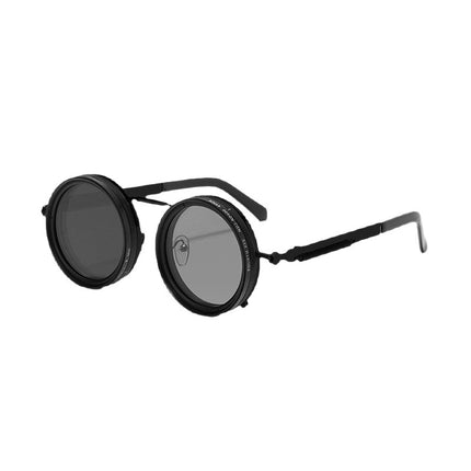 Adjustable Polarized Sunglasses Steampunk Round Metal Frame