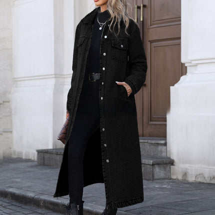 Long Loose Denim Jacket for Women