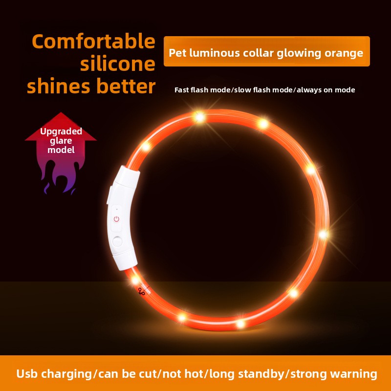 Dog and cat glow-in-the-dark collars