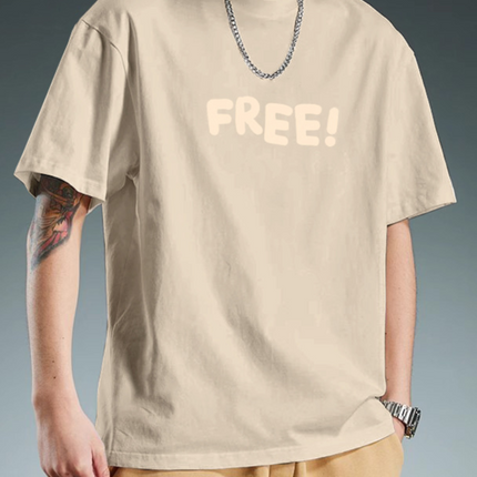 Heavyweight Cotton Short Sleeve T-Shirt Men Casual Printed Tee