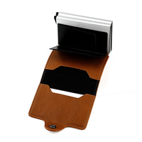 Men's RFID Aluminum Box Card Clamp Automatic Pop-up Double Aluminum Box