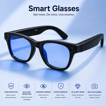 AI Smart Glasses with Camera and Color-Changing Lenses