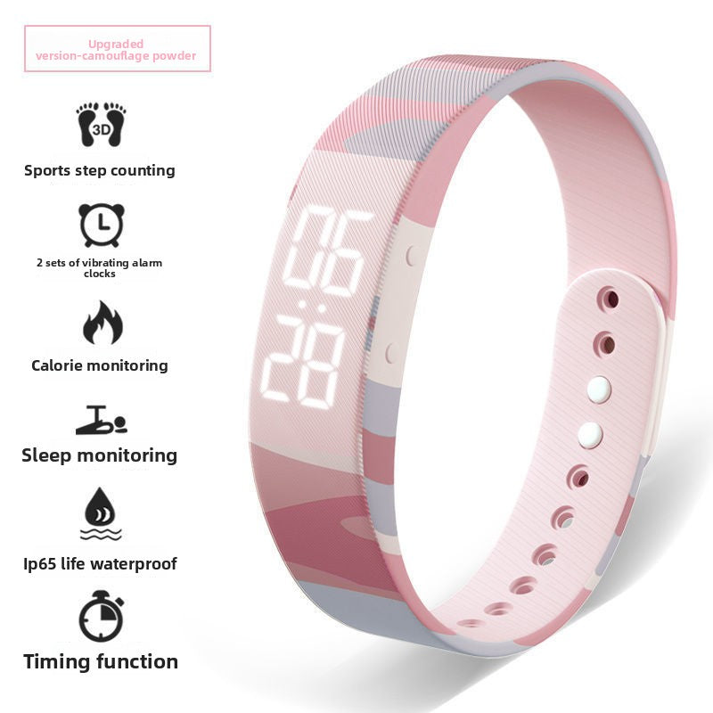 Sports Pedometer Watch with Alarm and Luminous Display