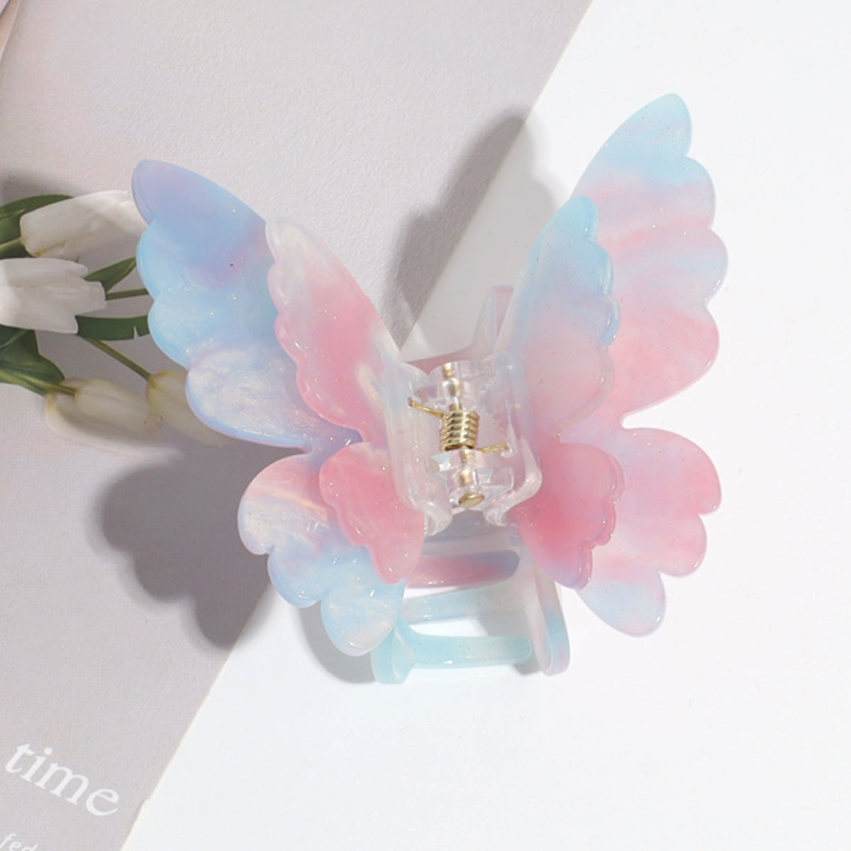 Double-layer Butterfly Gradient Pearlescent Hair Clip