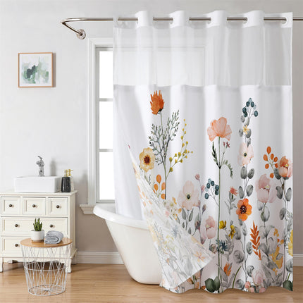 Digital Print Leaf Shower Curtain