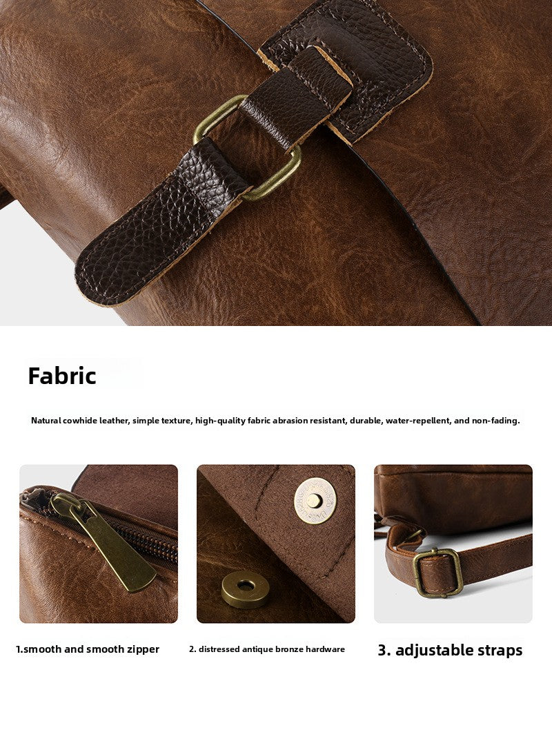 Vintage PU Leather Backpack with Multiple Pockets