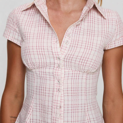 Womens Double Button Casual Shirt