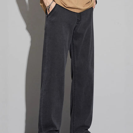 Men's Ice Silk Stretch Jeans High Waist Loose Fit